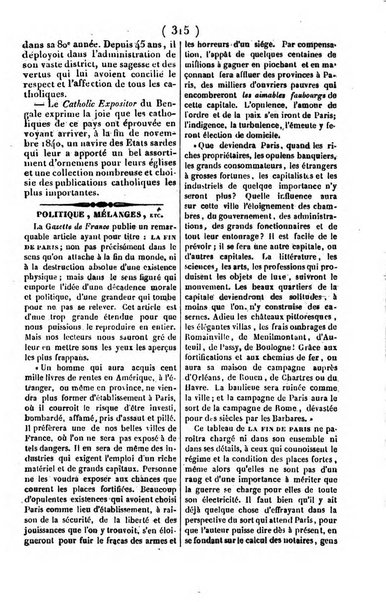 L'ami de la religion journal et revue ecclesiastique, politique et litteraire