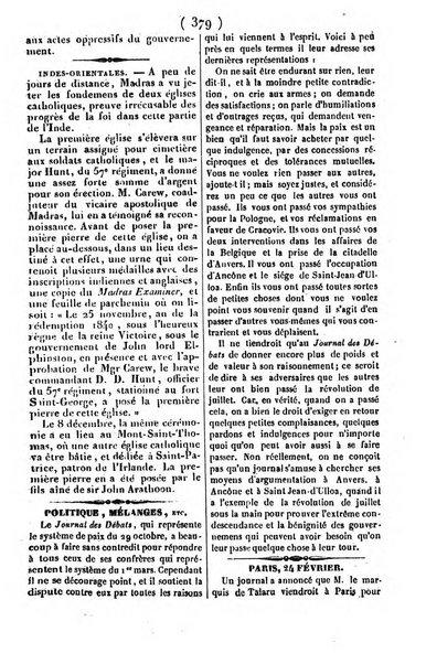 L'ami de la religion journal et revue ecclesiastique, politique et litteraire