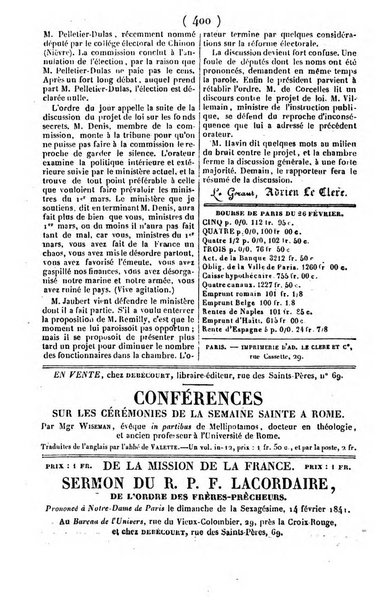 L'ami de la religion journal et revue ecclesiastique, politique et litteraire