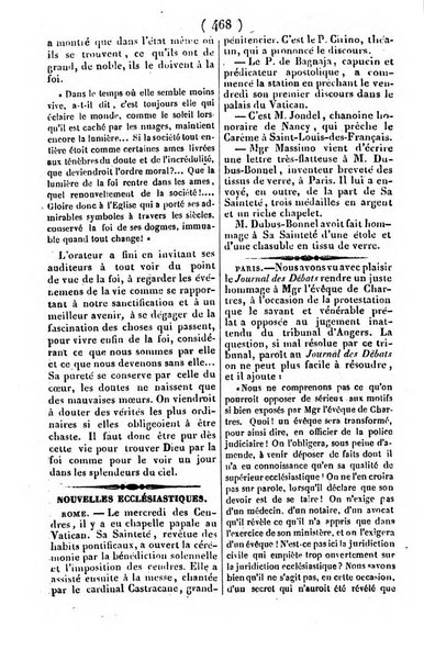 L'ami de la religion journal et revue ecclesiastique, politique et litteraire