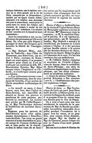 L'ami de la religion journal et revue ecclesiastique, politique et litteraire