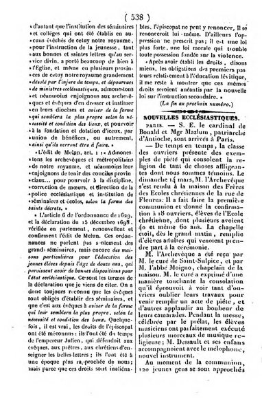 L'ami de la religion journal et revue ecclesiastique, politique et litteraire