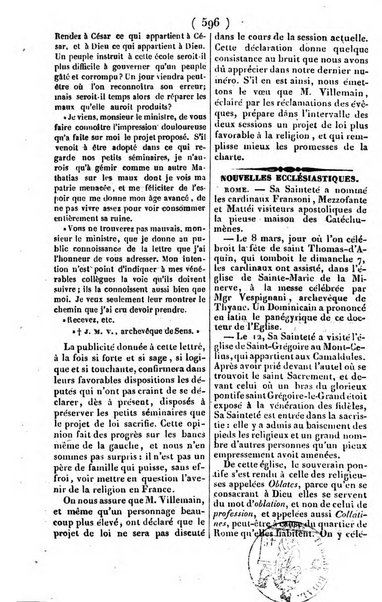 L'ami de la religion journal et revue ecclesiastique, politique et litteraire