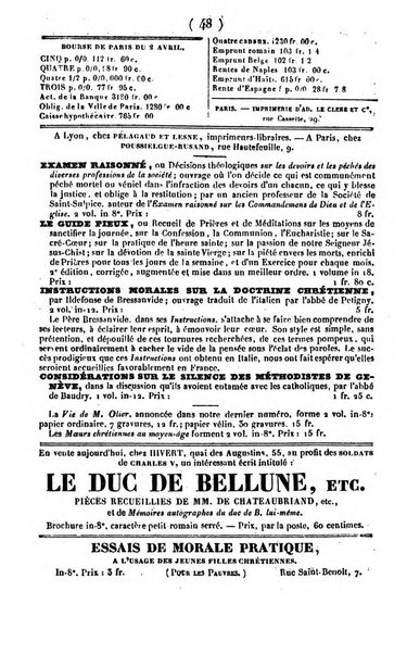 L'ami de la religion journal et revue ecclesiastique, politique et litteraire