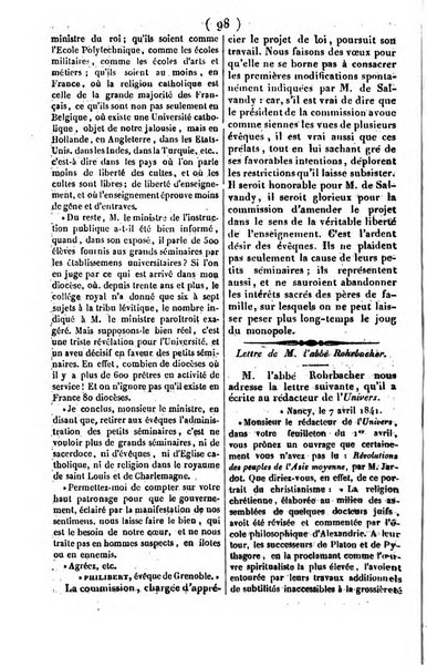 L'ami de la religion journal et revue ecclesiastique, politique et litteraire