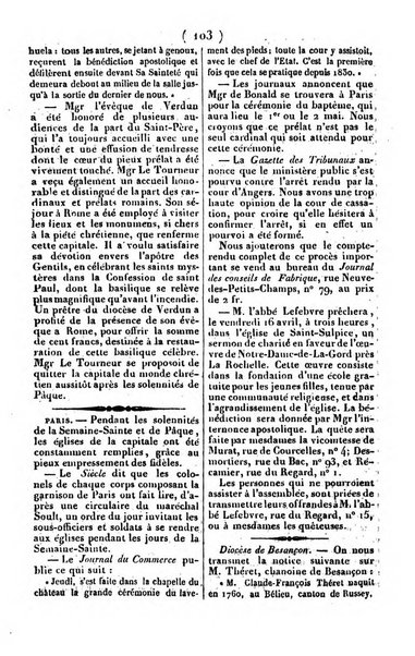 L'ami de la religion journal et revue ecclesiastique, politique et litteraire