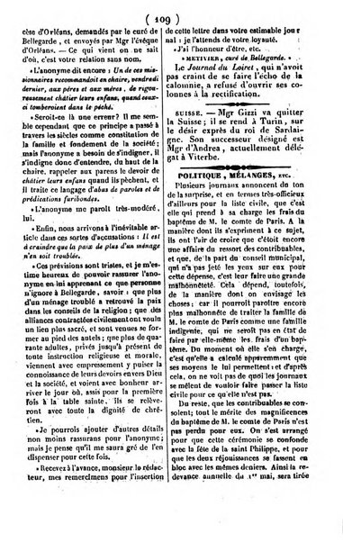 L'ami de la religion journal et revue ecclesiastique, politique et litteraire