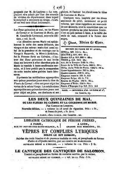 L'ami de la religion journal et revue ecclesiastique, politique et litteraire