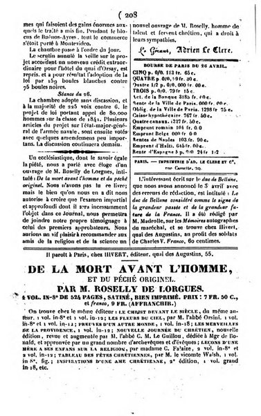 L'ami de la religion journal et revue ecclesiastique, politique et litteraire