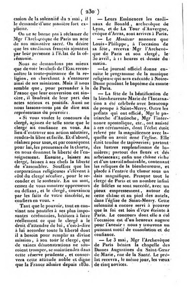 L'ami de la religion journal et revue ecclesiastique, politique et litteraire