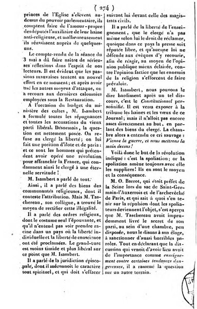 L'ami de la religion journal et revue ecclesiastique, politique et litteraire