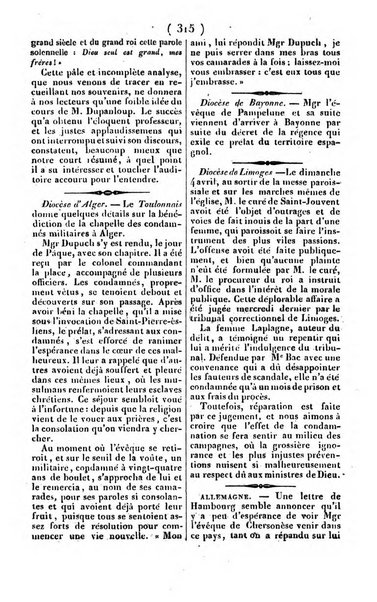 L'ami de la religion journal et revue ecclesiastique, politique et litteraire