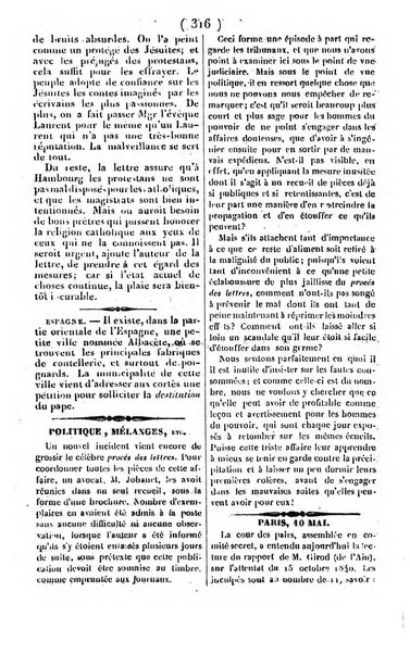 L'ami de la religion journal et revue ecclesiastique, politique et litteraire