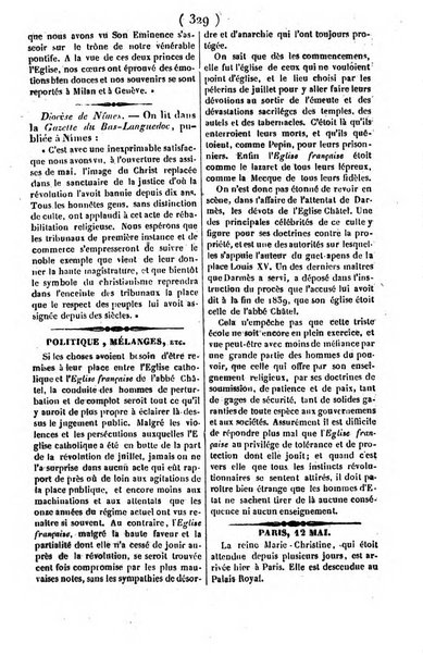 L'ami de la religion journal et revue ecclesiastique, politique et litteraire