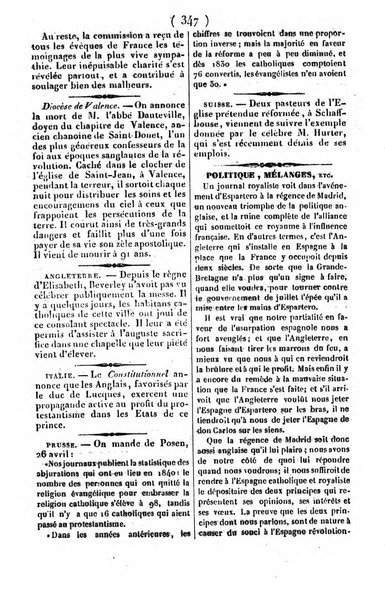 L'ami de la religion journal et revue ecclesiastique, politique et litteraire