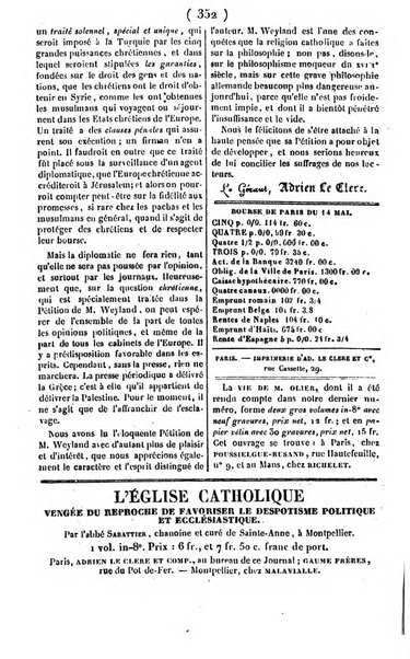 L'ami de la religion journal et revue ecclesiastique, politique et litteraire