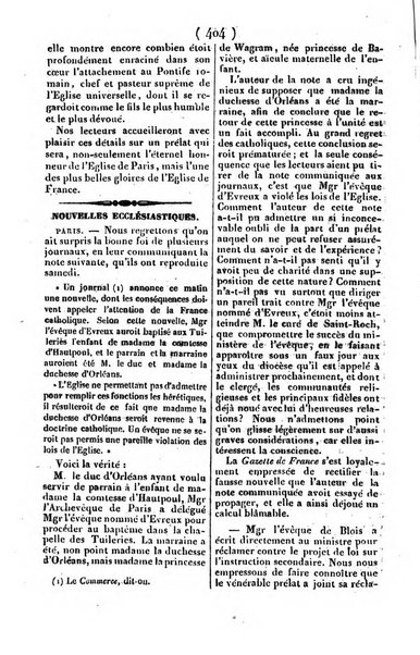 L'ami de la religion journal et revue ecclesiastique, politique et litteraire