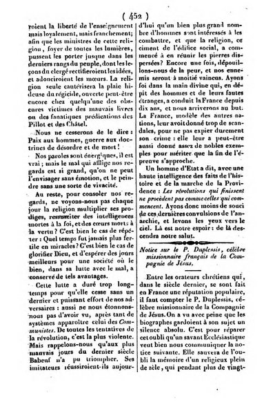 L'ami de la religion journal et revue ecclesiastique, politique et litteraire