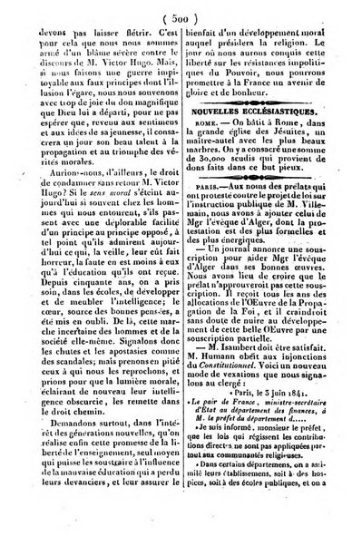 L'ami de la religion journal et revue ecclesiastique, politique et litteraire