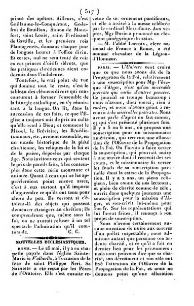 L'ami de la religion journal et revue ecclesiastique, politique et litteraire