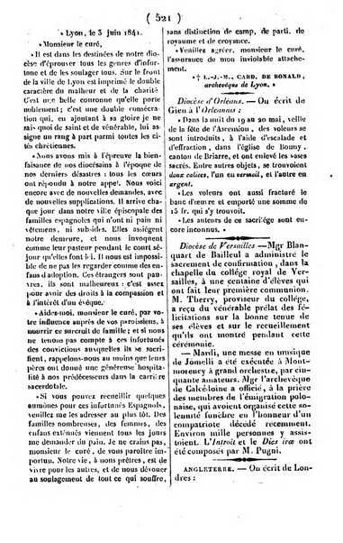 L'ami de la religion journal et revue ecclesiastique, politique et litteraire