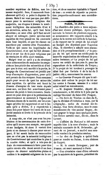 L'ami de la religion journal et revue ecclesiastique, politique et litteraire