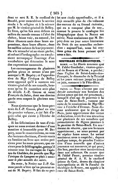 L'ami de la religion journal et revue ecclesiastique, politique et litteraire