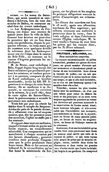 L'ami de la religion journal et revue ecclesiastique, politique et litteraire