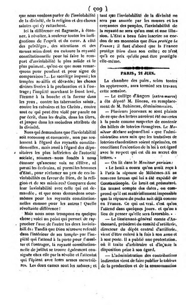 L'ami de la religion journal et revue ecclesiastique, politique et litteraire