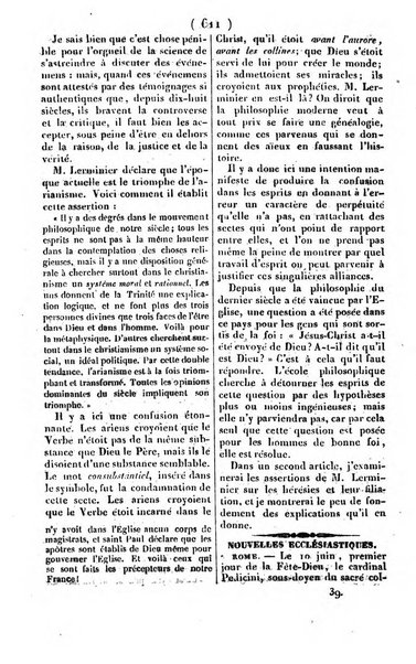 L'ami de la religion journal et revue ecclesiastique, politique et litteraire