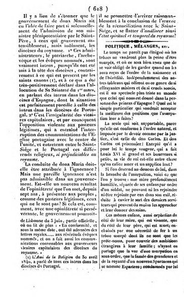 L'ami de la religion journal et revue ecclesiastique, politique et litteraire