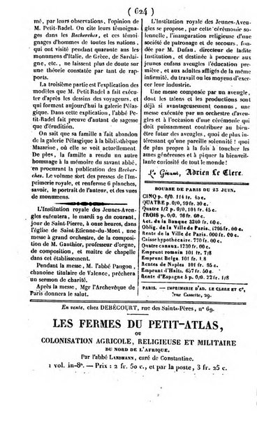 L'ami de la religion journal et revue ecclesiastique, politique et litteraire