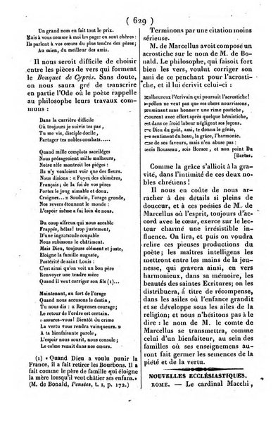 L'ami de la religion journal et revue ecclesiastique, politique et litteraire