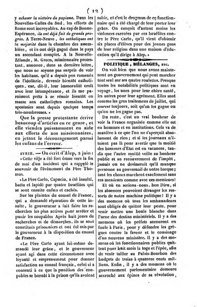 L'ami de la religion journal et revue ecclesiastique, politique et litteraire