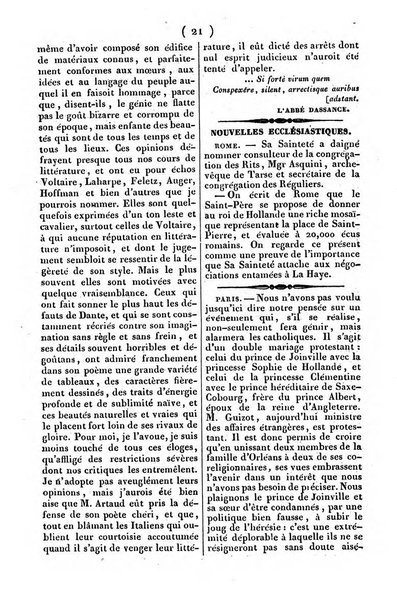 L'ami de la religion journal et revue ecclesiastique, politique et litteraire