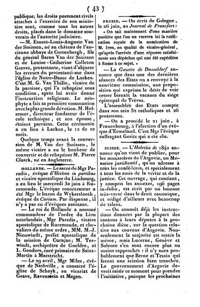 L'ami de la religion journal et revue ecclesiastique, politique et litteraire