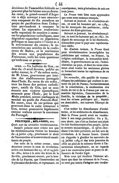 L'ami de la religion journal et revue ecclesiastique, politique et litteraire