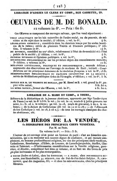 L'ami de la religion journal et revue ecclesiastique, politique et litteraire