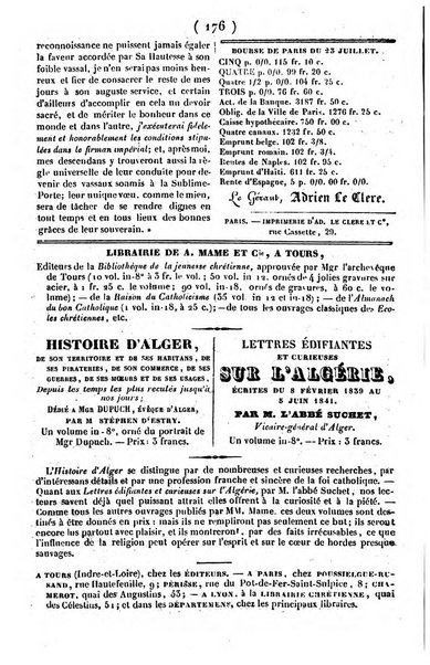 L'ami de la religion journal et revue ecclesiastique, politique et litteraire