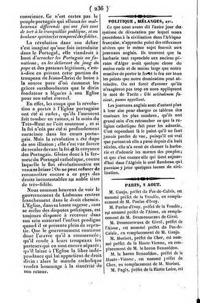 L'ami de la religion journal et revue ecclesiastique, politique et litteraire