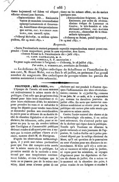 L'ami de la religion journal et revue ecclesiastique, politique et litteraire