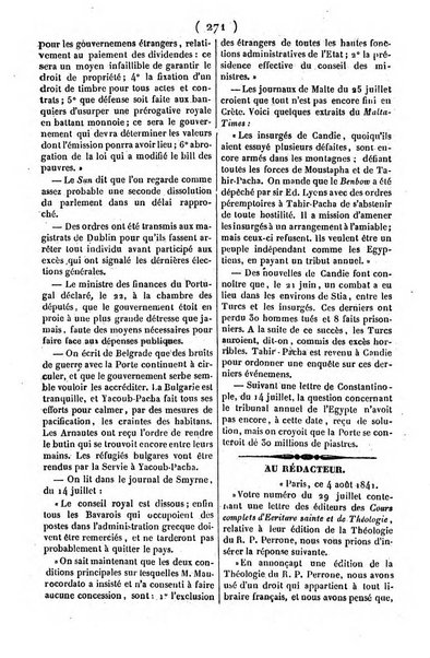 L'ami de la religion journal et revue ecclesiastique, politique et litteraire