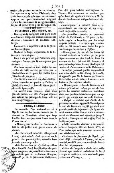 L'ami de la religion journal et revue ecclesiastique, politique et litteraire