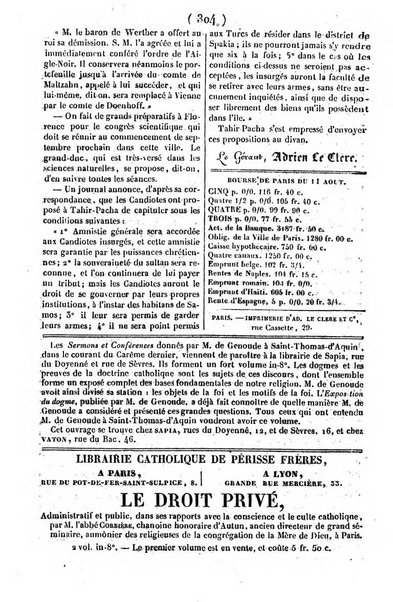 L'ami de la religion journal et revue ecclesiastique, politique et litteraire