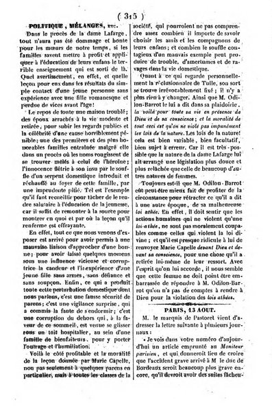 L'ami de la religion journal et revue ecclesiastique, politique et litteraire