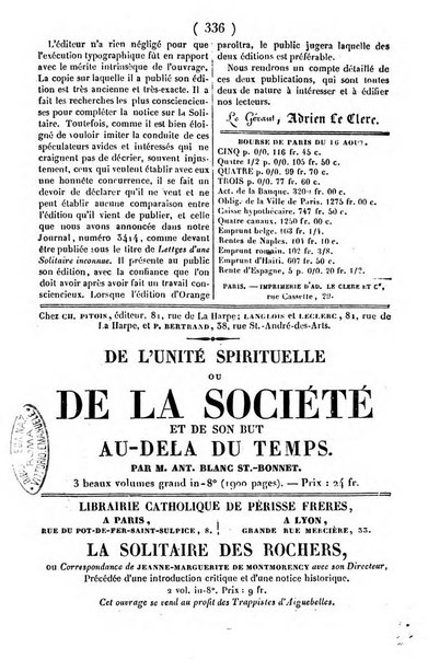 L'ami de la religion journal et revue ecclesiastique, politique et litteraire