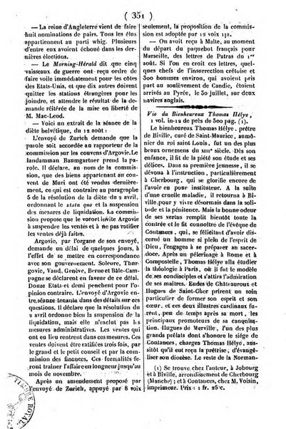 L'ami de la religion journal et revue ecclesiastique, politique et litteraire