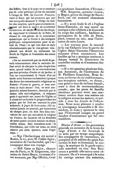 L'ami de la religion journal et revue ecclesiastique, politique et litteraire