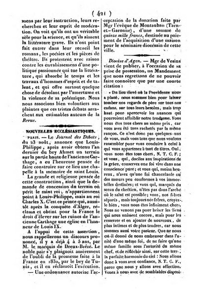 L'ami de la religion journal et revue ecclesiastique, politique et litteraire