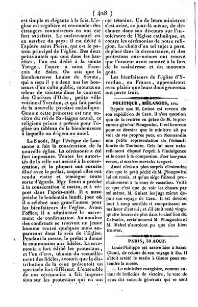 L'ami de la religion journal et revue ecclesiastique, politique et litteraire